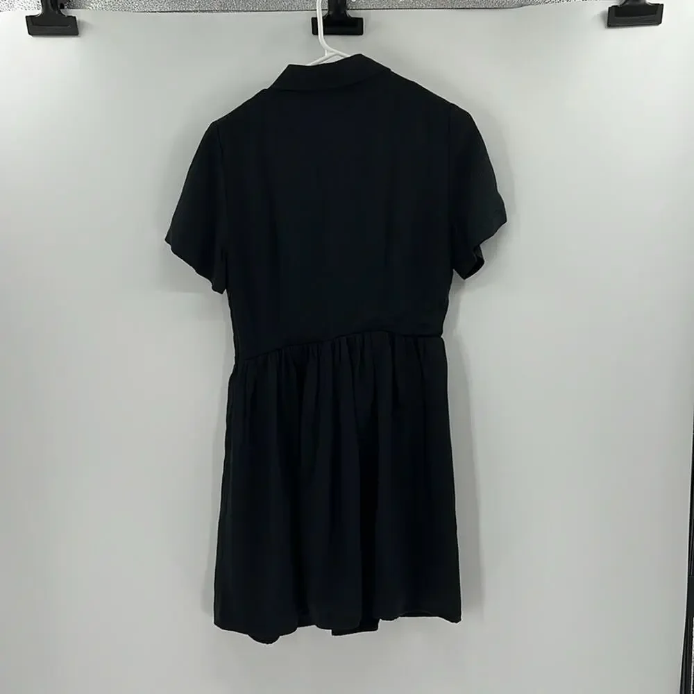 J. Crew Women's Collection shirtdress with jewel buttons - Black - 0 - NWT